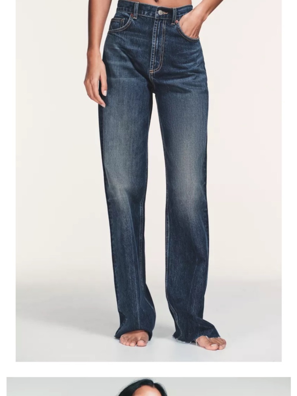 NWT Zara Women's High-Rise Straight Jeans in Dark Blue size 8